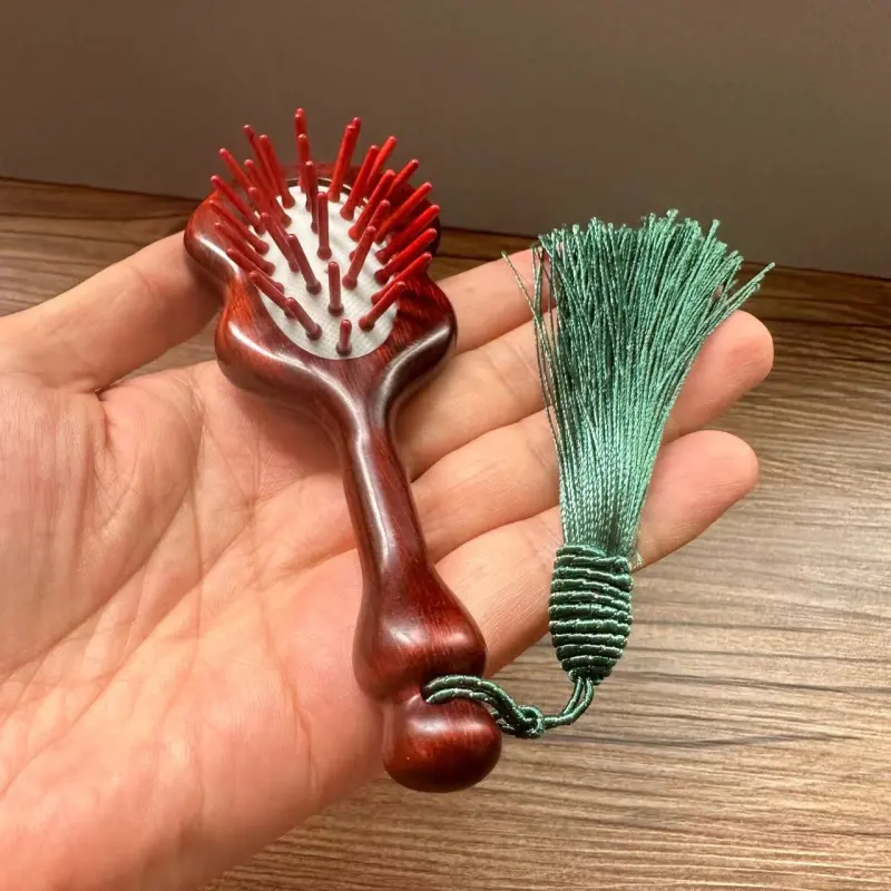 XIBI Little Banana Leaf Airbag Comb Rosewood Air Cushion Comb Full Body Meridian Scalp Massage Comb Cute-4