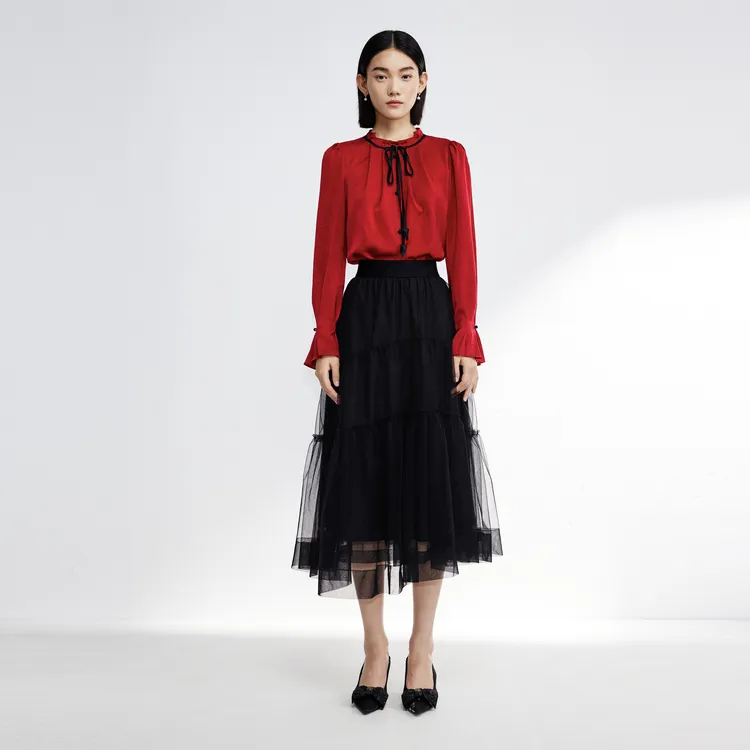 SHUIYUNJIAN Shirt Women's Burgundy-4