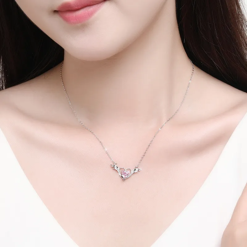 Happy Tide S925 Silver Necklaces Women's Silver Rose Gold-3