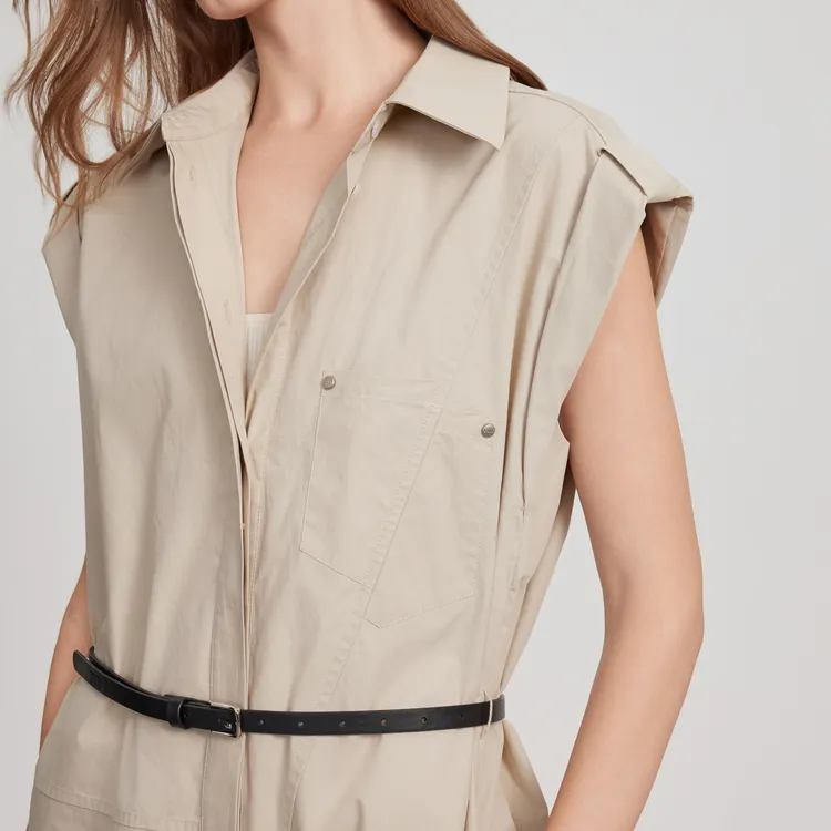ELLE Sleeveless Dresses Women's Khaki-4