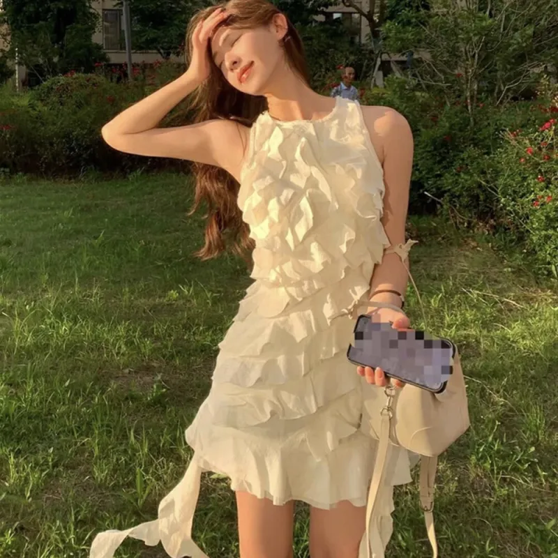 COMMA GIRL Sleeveless Dress Women's White-3