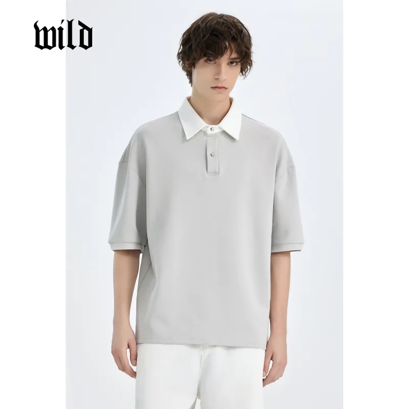 WILD LEADER Polo Shirts Unisex Gray[TW5118298]-3
