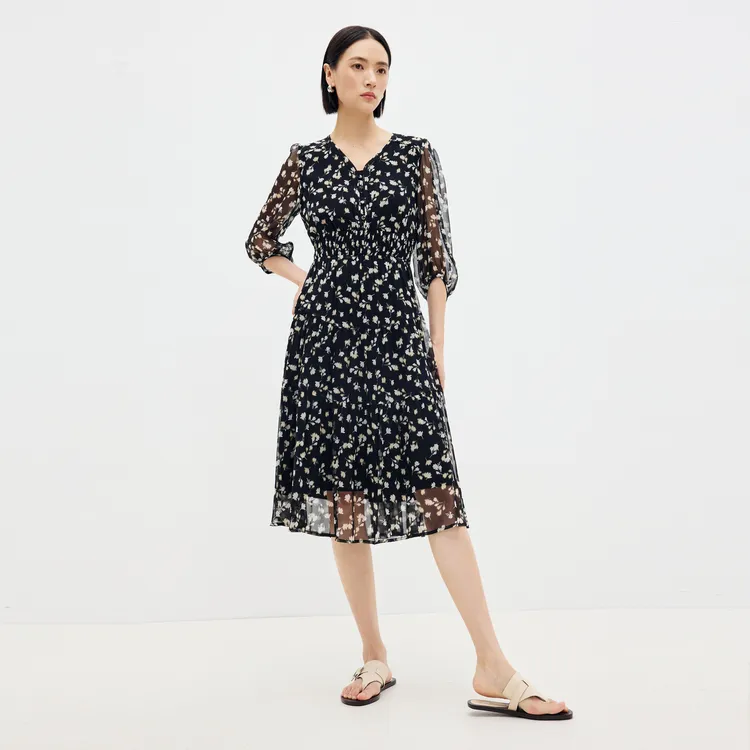 SHUIYUNJIAN Short Sleeved Dress Women's-4