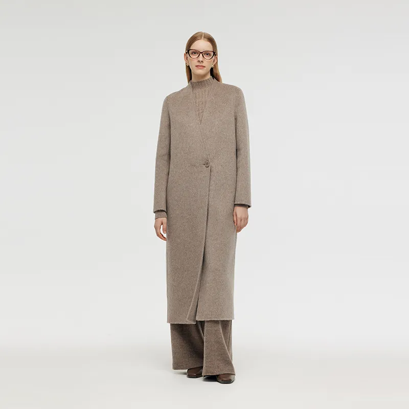 GOELIA Winter Coat Women's Flower Camel-4
