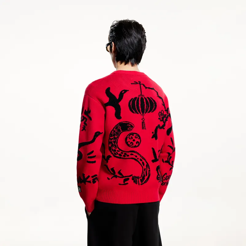 JACK JONES· x CNY Knitwear Unisex Red-4
