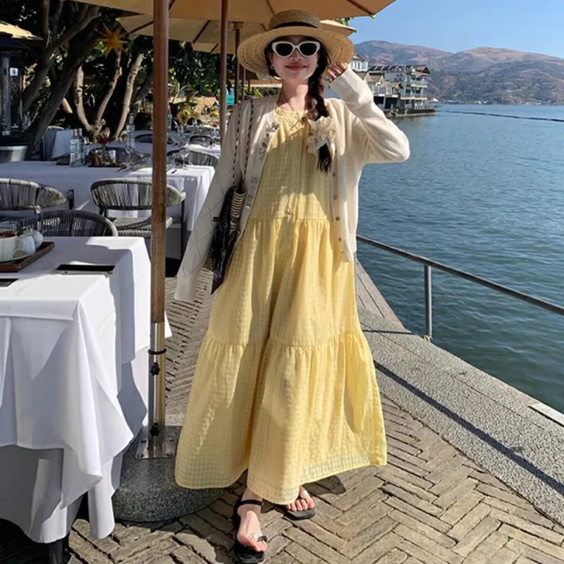 BEAUTIFUL CONFESSION Sleeveless Dress Women's Yellow-3