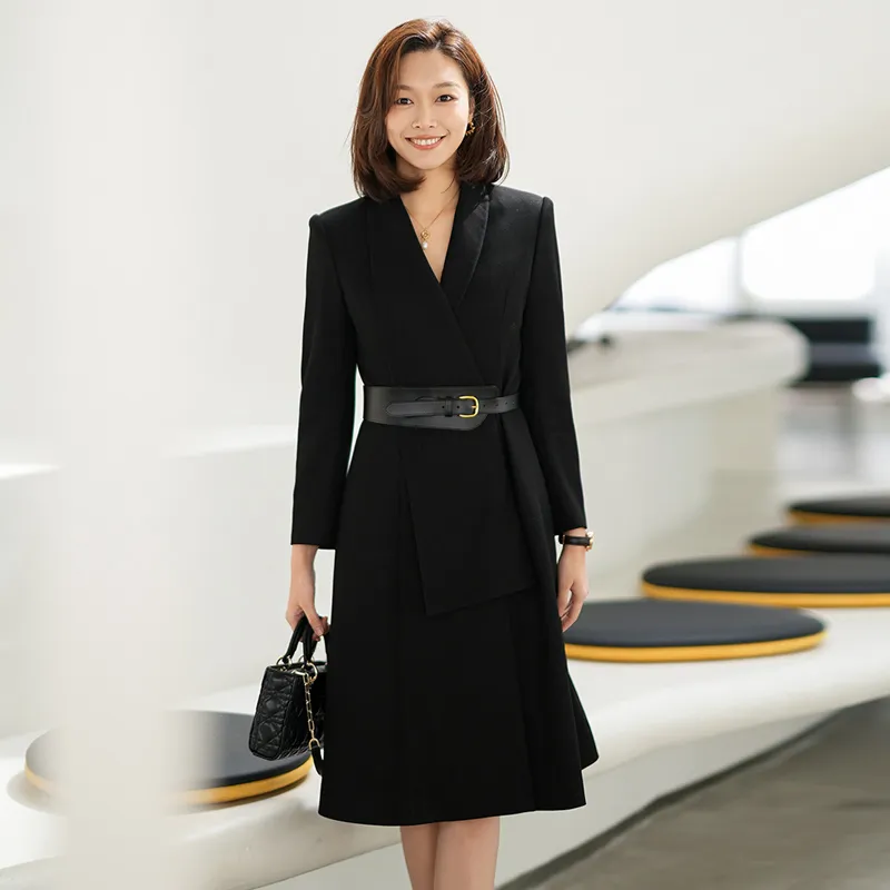 ONE SHALLOW Long Sleeved Dresses Women's Black-5