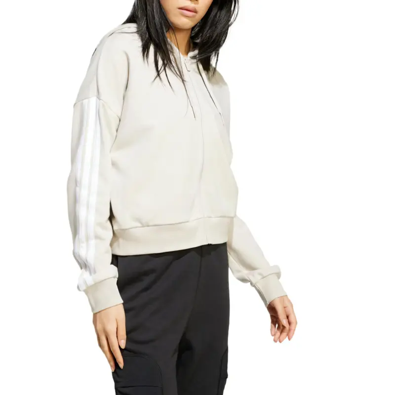 Adidas W 3S FT FZ HD Jacket Women's Wonder Bauxite Brown/White-3