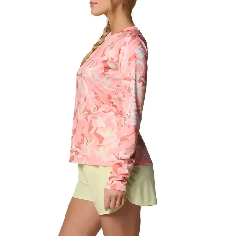 Columbia PFG Super Tidal Tee Raglan Sleeve T-Shirt Women's Pink Dark Flow-2