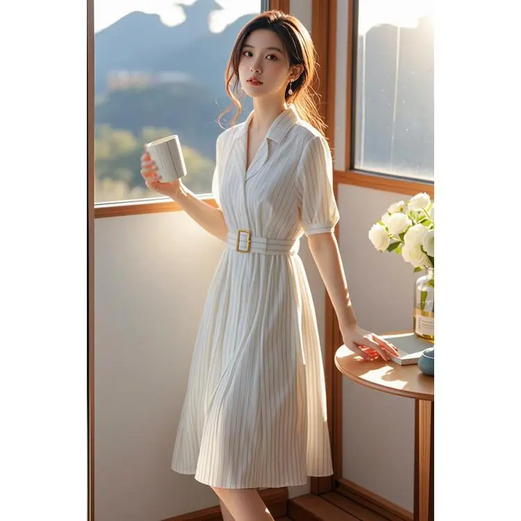 XIANSINIAO Short Sleeved Dress Women's-2