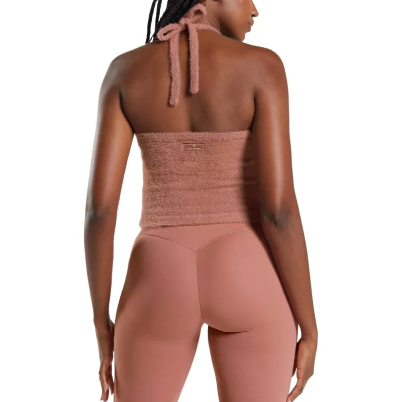GYMSHARK Whitney Eyelash Knit Midi Halter Top Camisole Women's Red-2
