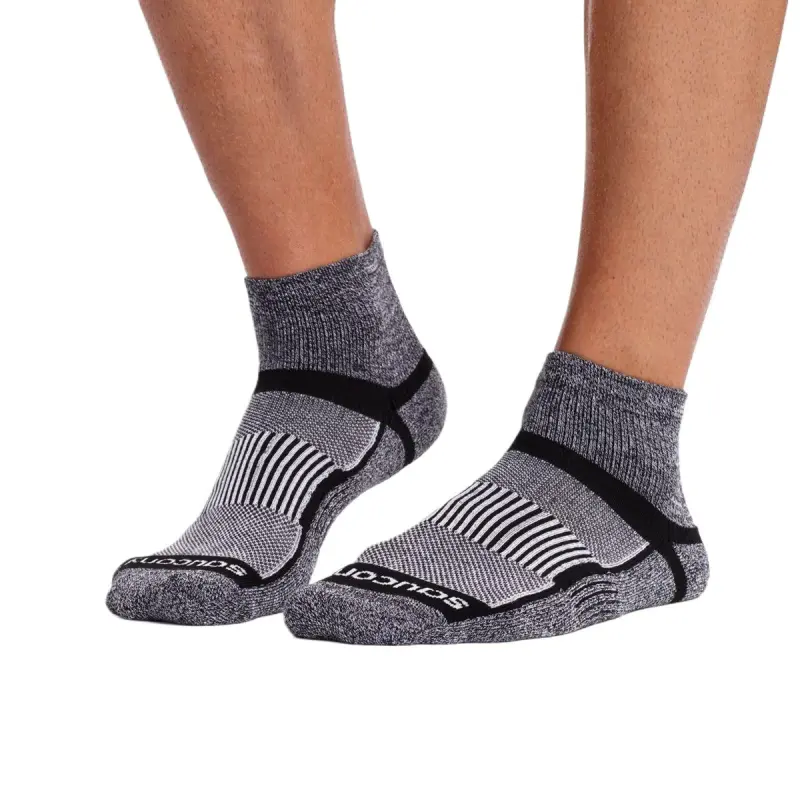 Saucony Inferno Quarter Mid-Calf Socks Unisex 3 Pack Dark Gray-3