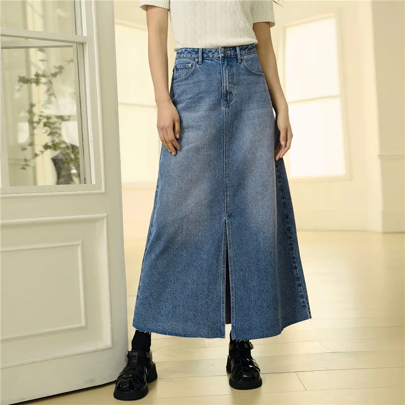 UNIQLO Denim Long Skirt Women's-5