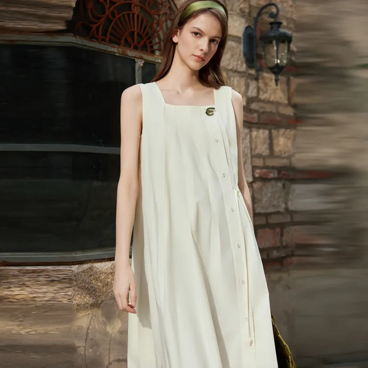 ELLE Sleeveless Dresses Women's Custard-4