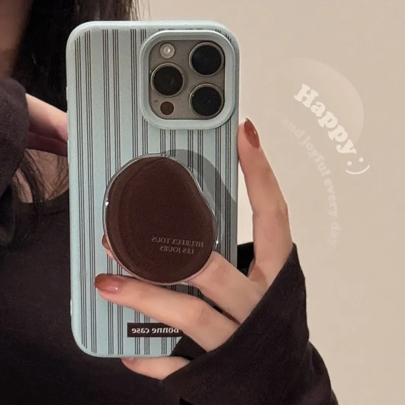 Cuttlefish Grid TPU Material Advanced Touch Ins Stripes Creative Phone Case Compatible With Apple 16/15/14/13/12/11-5