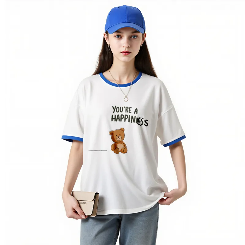FAIRWHALE Drop Shoulder Sleeve T Shirt Women's-14