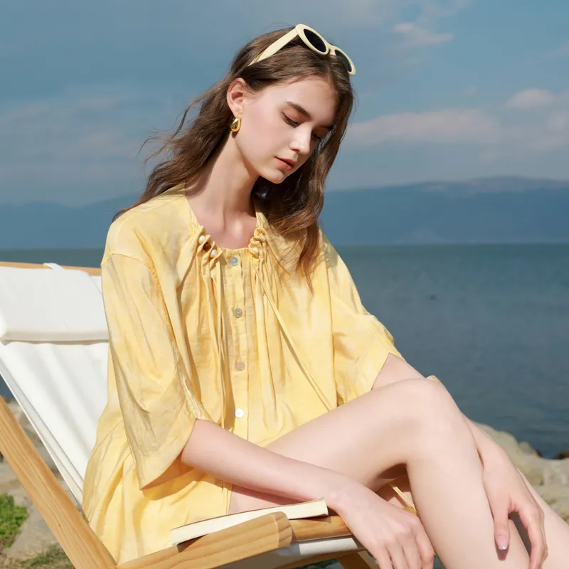 3COLOUR Shirts Women's Yellow Blended-3