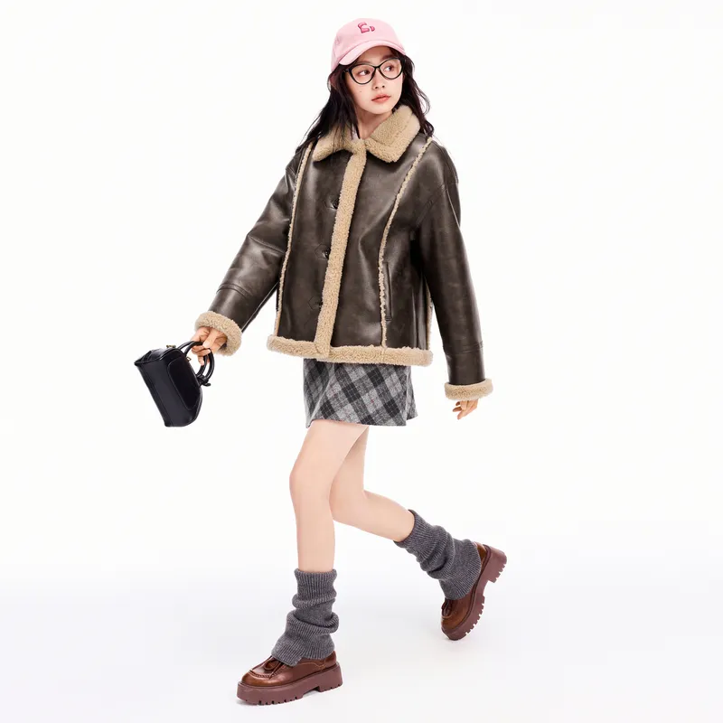 LEDIN Leather Jacket Women's Chocolate Brown-3