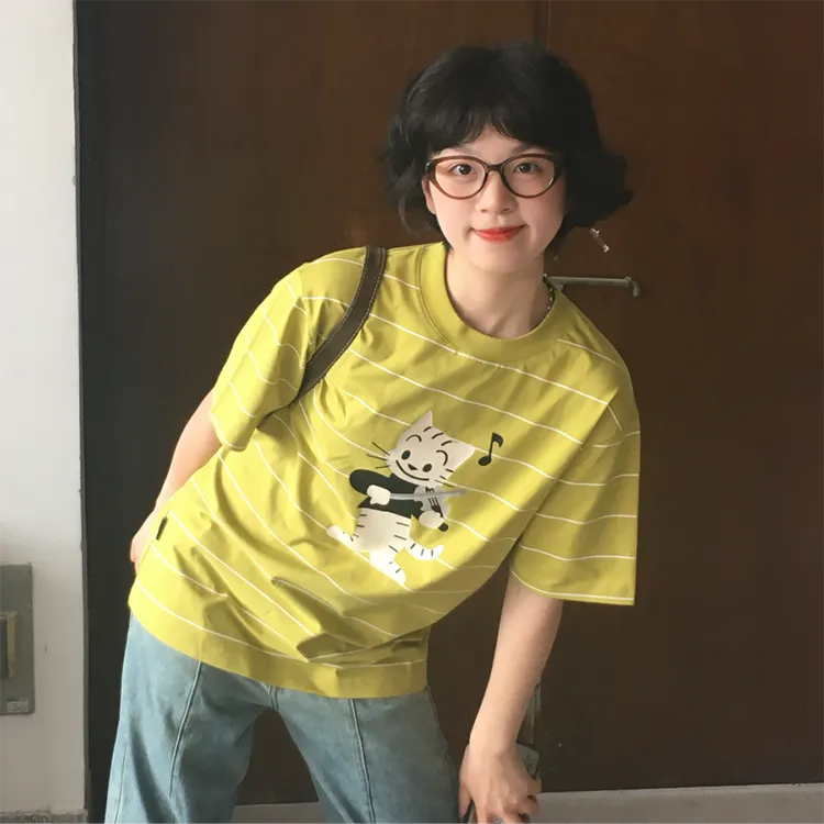 Checkitout T Shirt Unisex Musician Mustard Yellow/White-4