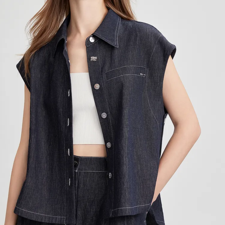 ELLE Shirts Women's Denim Blue-6