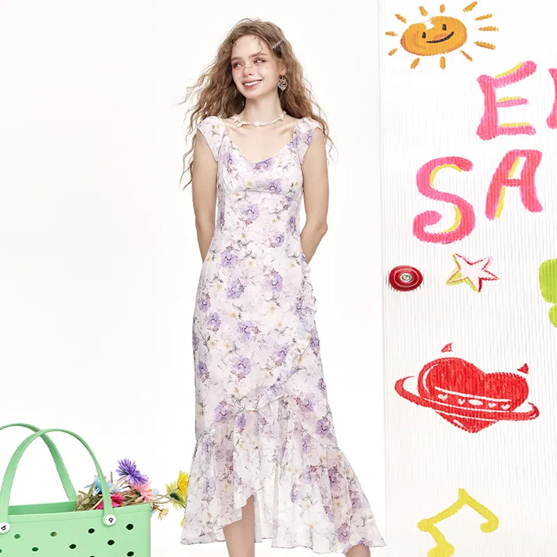 ELF SACK Slip Dress Women's Dreamy Purple-3