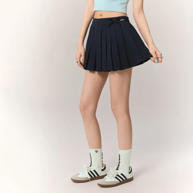 CHUU 2024 Fall New Arrivals Casual Short Skirts Women's Navy Blue-2
