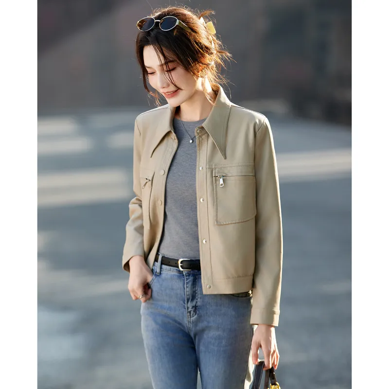 TERRE BLEUE Leather Jacket Women's-6
