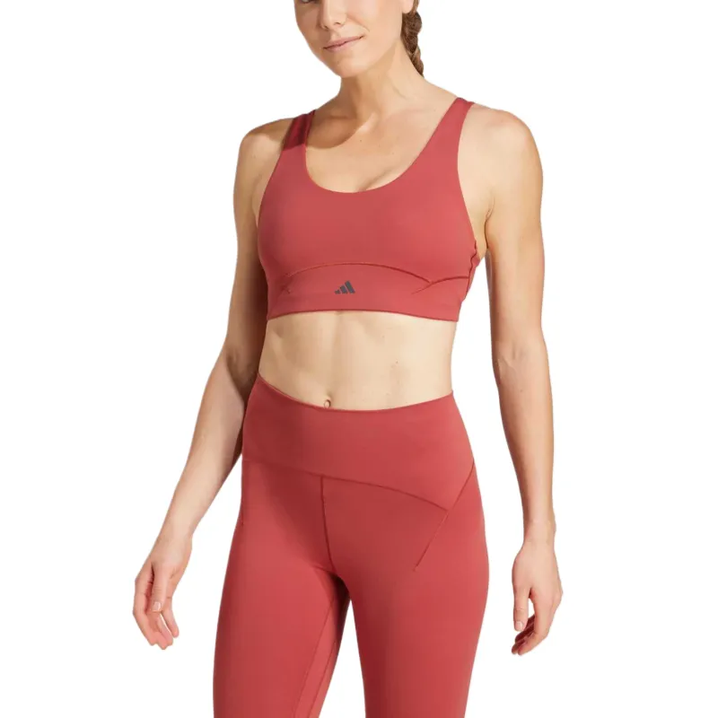 Adidas All Me Luxe Medium Support Bra Sports Underwear Women's Red-3