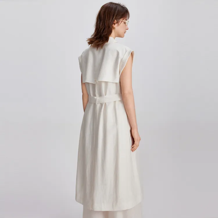 ELLE Summer New Arrival Sleeveless Skirt Women's Ecru-4