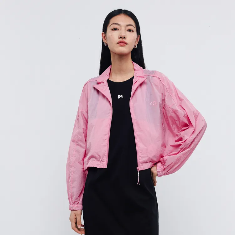 SHUIYUNJIAN Cropped Coat Women's Rose Red-2