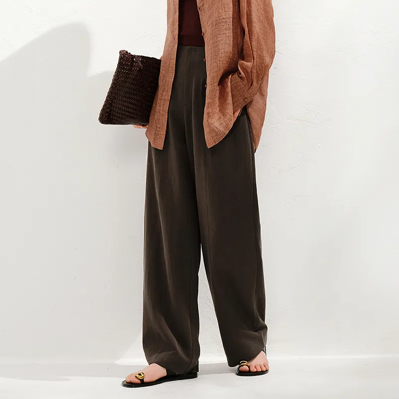 JZ. ANNAKRO Casual Pants Women's Coffee-4