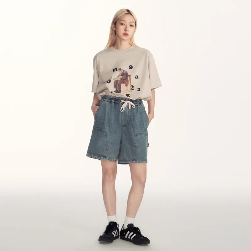 TGNS Denim Shorts Unisex Washed Blue-6