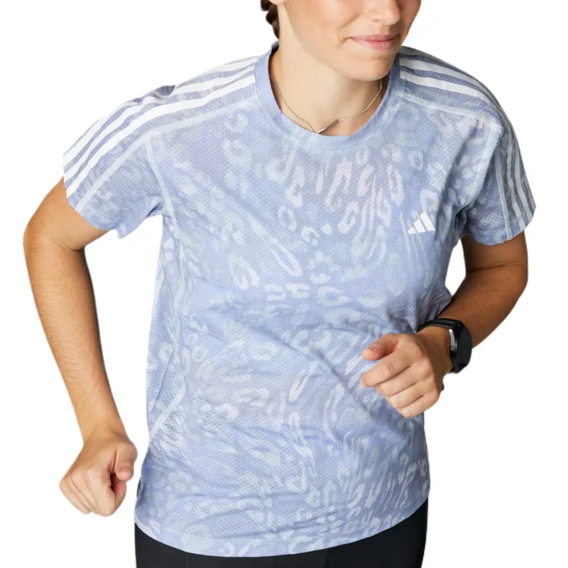 Adidas Own The RunClimacool T Shirt Women's Gray Purple-1