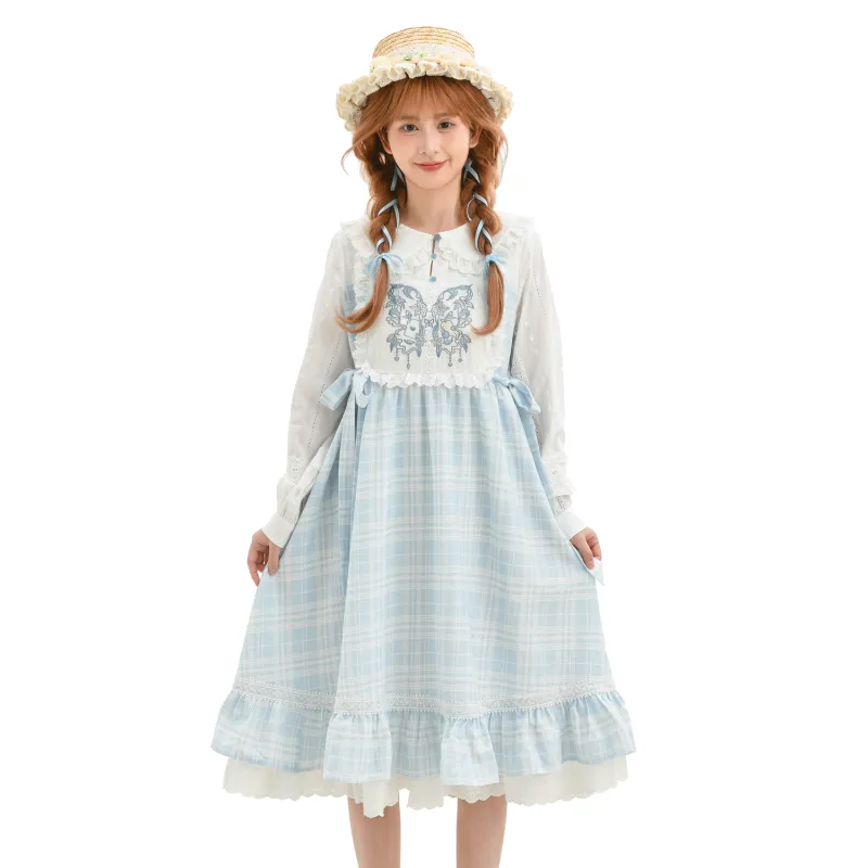 SNBL Long Sleeved Dresses Women's Blue-5