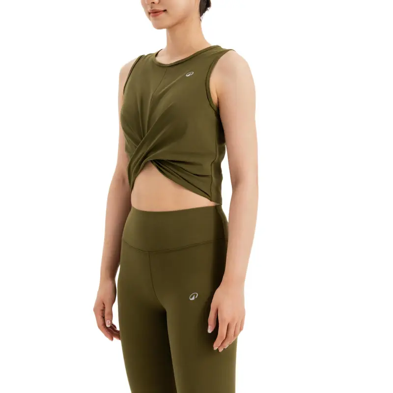 DECATHLON Sport Vests Women's Golden Olive Green-2