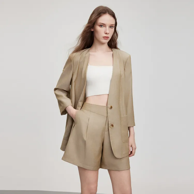 ELLE Business Suit Women's Light Brown-4