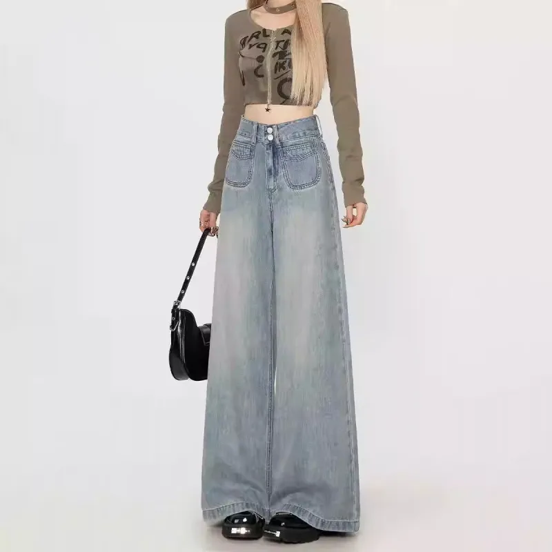 XIANSINIAO Jeans Women's Light Blue-3