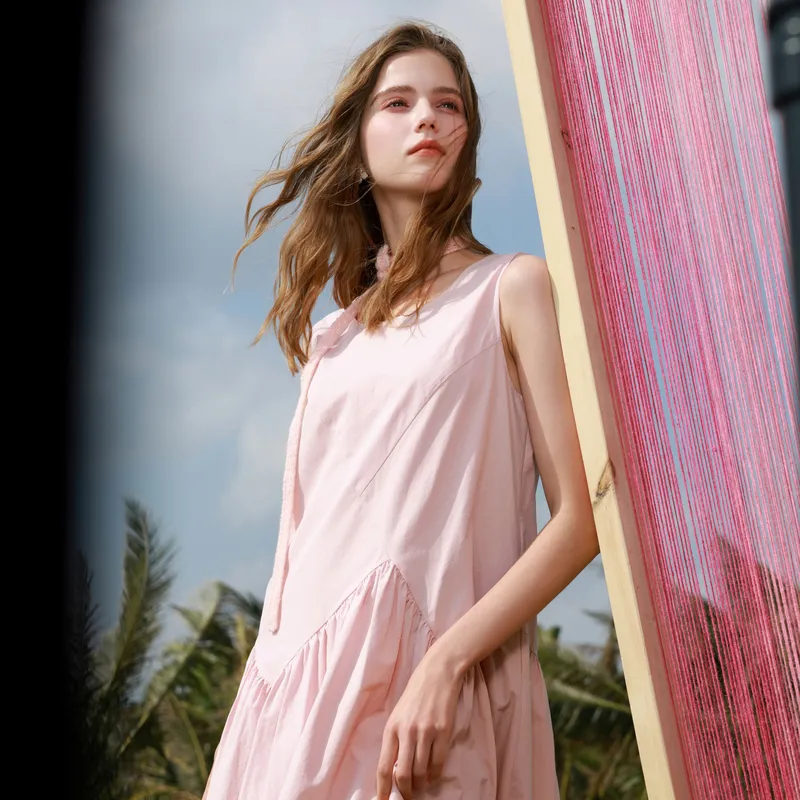 3COLOUR Short Sleeved Dress Women's Cherry Blossom Pink-2