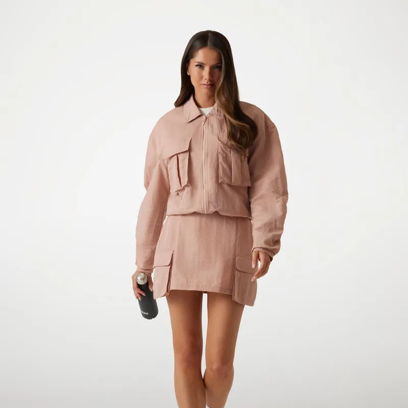 GUESS Cropped Coats Women's Rubber Pink-4