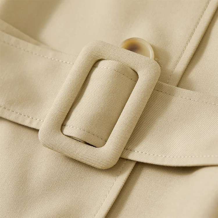 SENTUBILA Trench Coats Women's Light Khaki-5