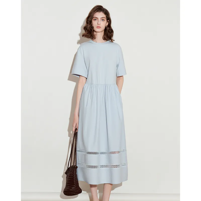 Initial Language Short Sleeved Dresses Women's-8