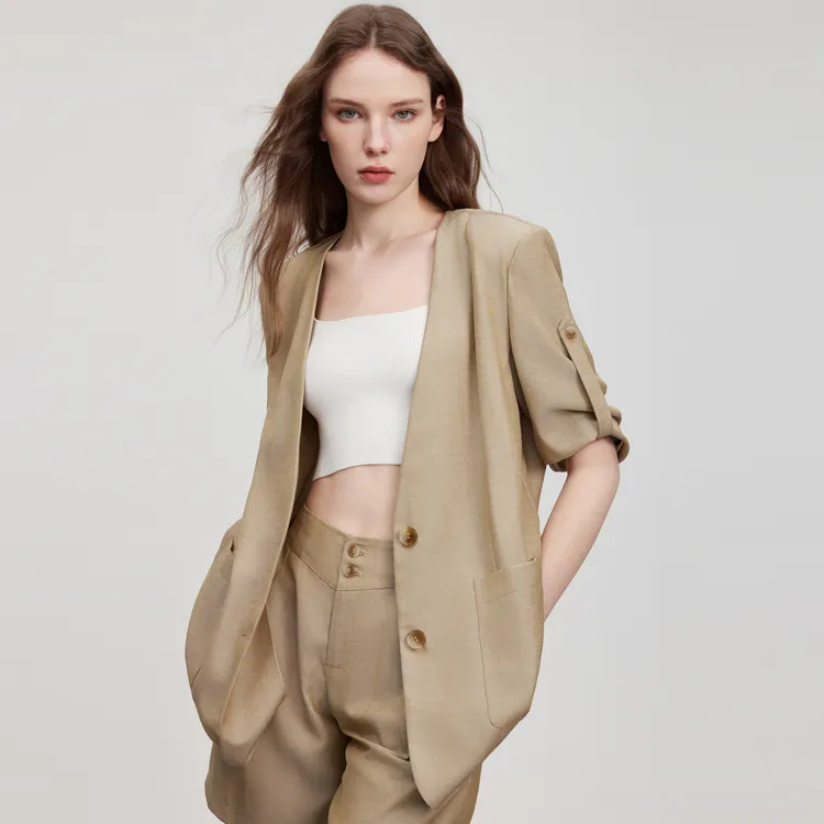 ELLE Business Suit Women's Light Brown-3