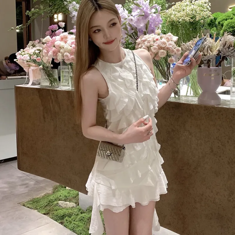 COMMA GIRL Sleeveless Dress Women's White-4