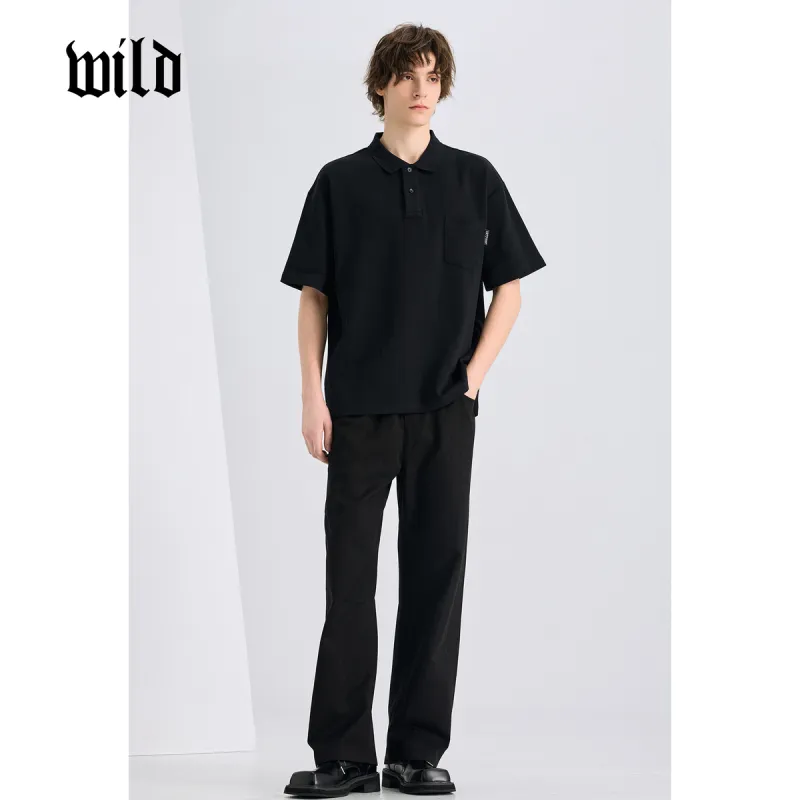 WILD LEADER Polo Shirts Men Mysterious Black[TW5118135]-3