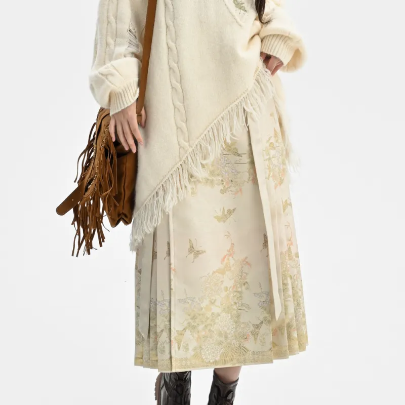SNBL Casual Long Skirt Women's Beige-2