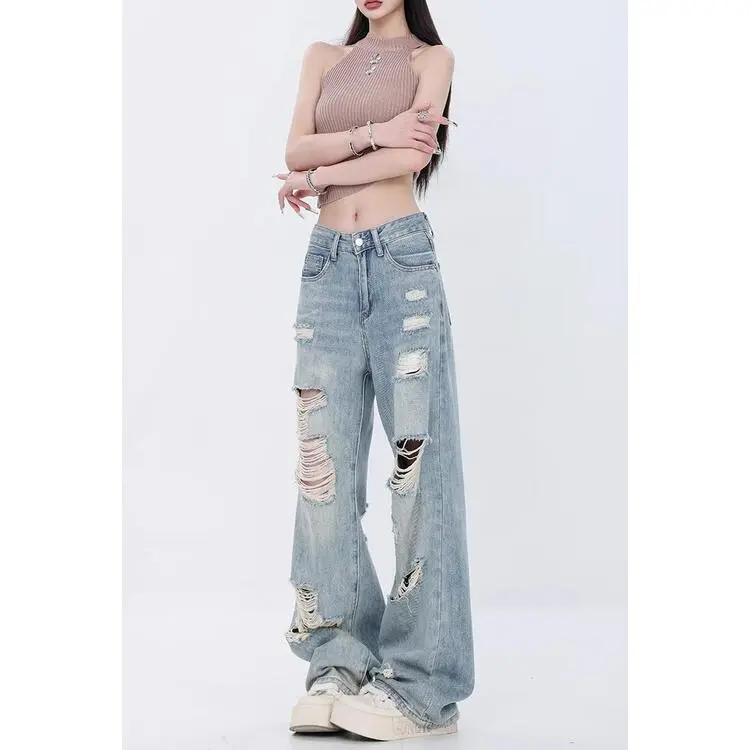 XIANSINIAO Jeans Women's Blue-3