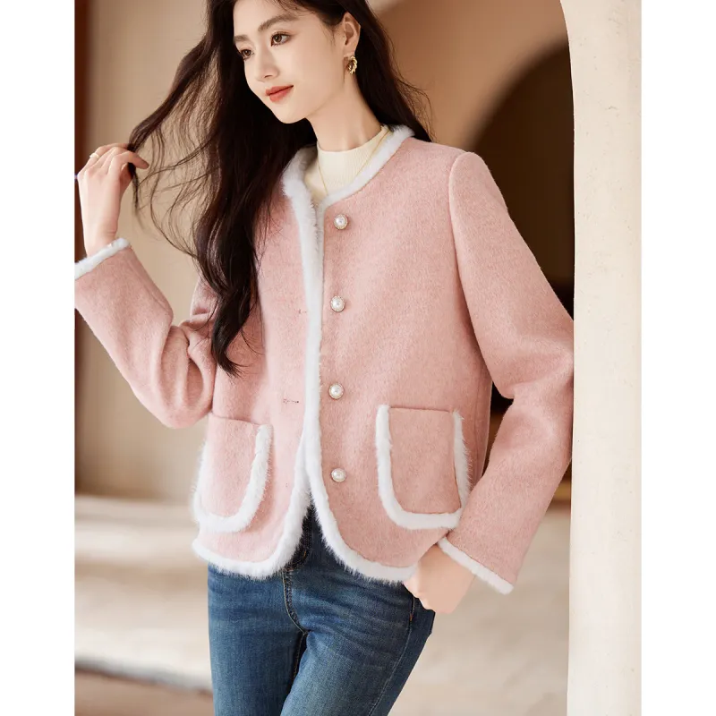 Like The Age Of Water Velvet feel Coat Women's Pink-4
