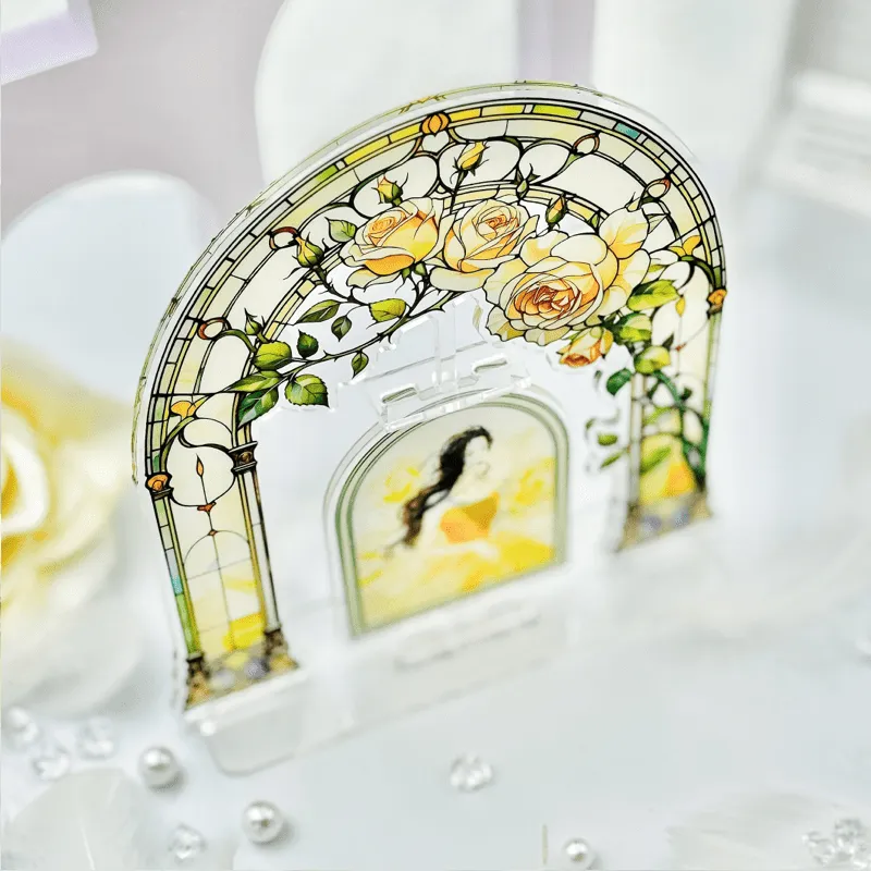 TENGXUNSHIPINCAOCHANGDI 'The Story Of Rose' Rotating Color Window Acrylic Stands-3