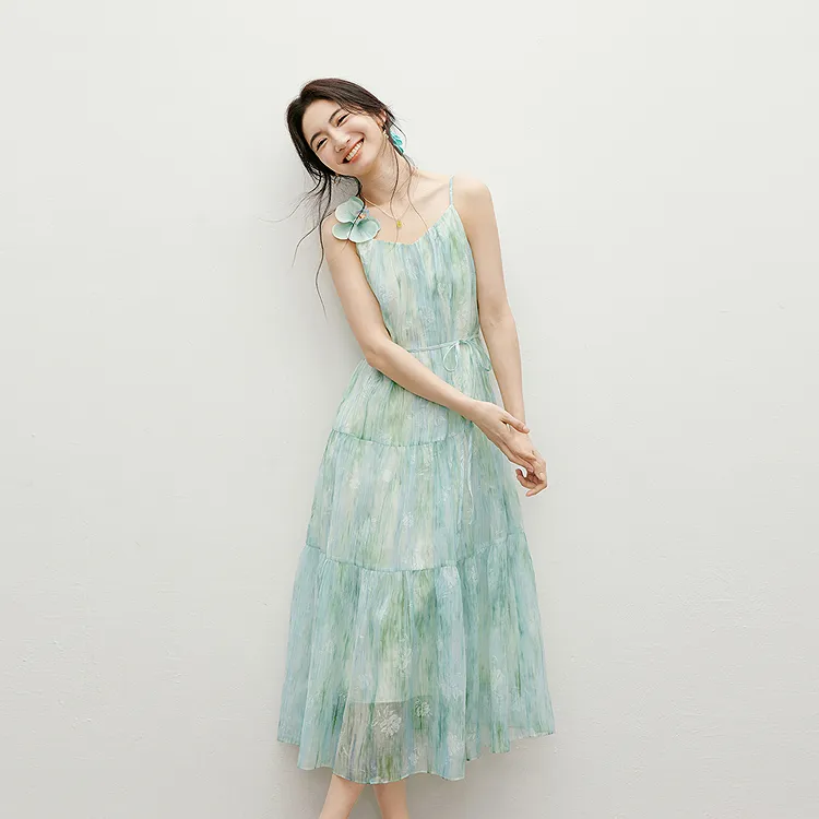 Hopeshow Slip Dresses Women's Monet Garden 6A5-2