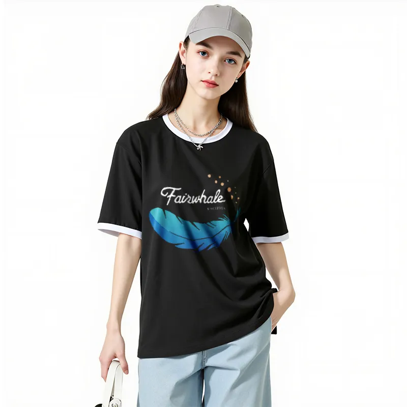 FAIRWHALE Drop Shoulder Sleeve T Shirt Women's-18